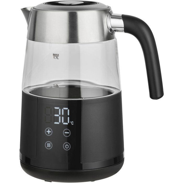 LIVOO DOD221N Digital Kettle - 1.7 L - 2200 W - 360° Swivel Base - Stainless Steel