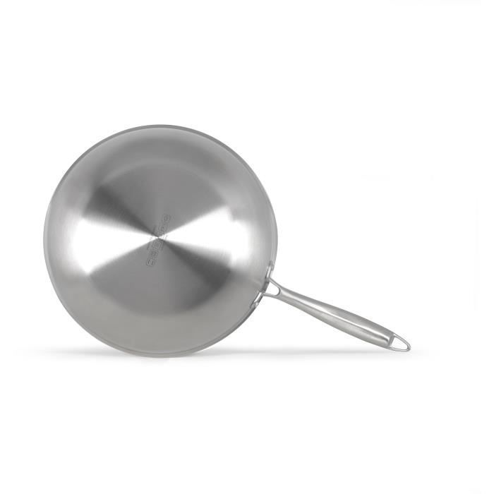 LIVOO Wok - MEP162 - Stainless Steel - Ø 28 cm - Suitable for All Hobs Including Induction - Made in France