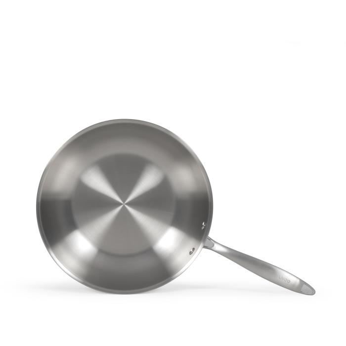 LIVOO Wok - MEP162 - Stainless Steel - Ø 28 cm - Suitable for All Hobs Including Induction - Made in France