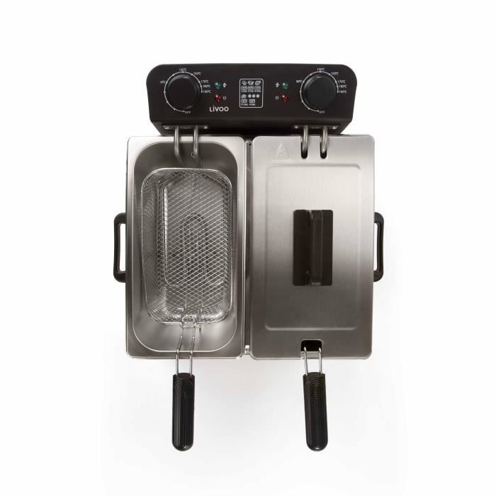 LIVOO DOC217 Double Fryer - 2 x 3 L - 3300W - Stainless Steel