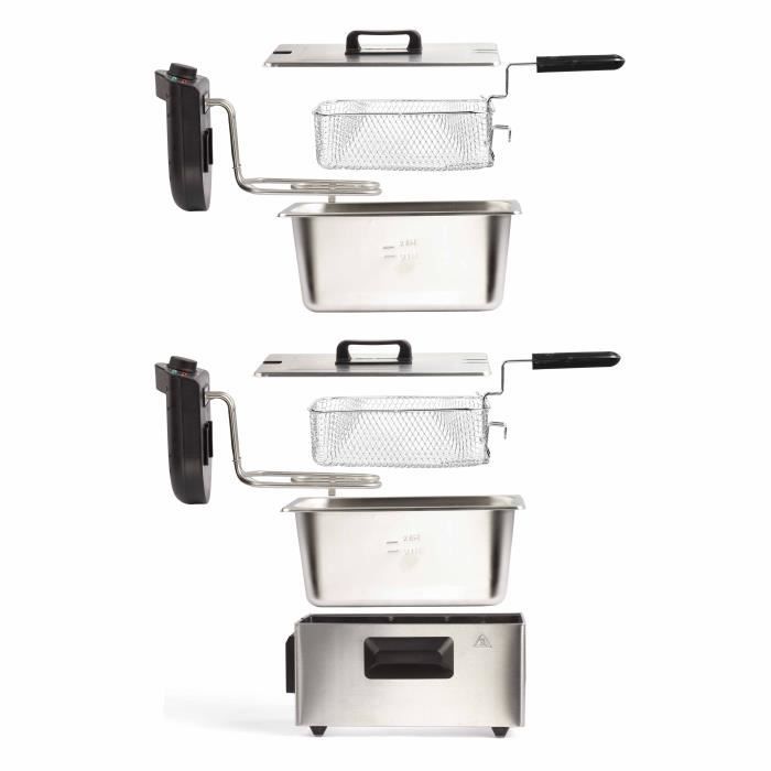 LIVOO DOC217 Double Fryer - 2 x 3 L - 3300W - Stainless Steel