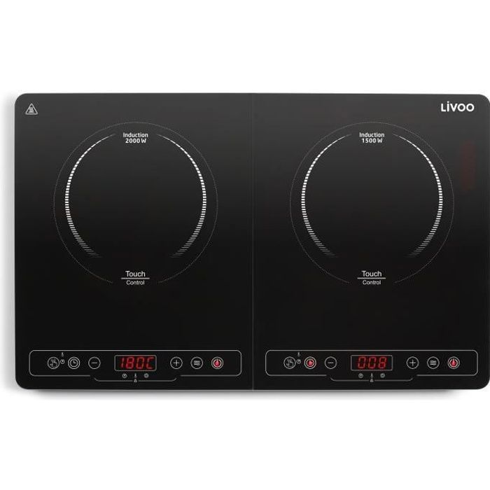 LIVOO Double Induction Hob - 22 cm - 60° to 240° - DOC236 - Black