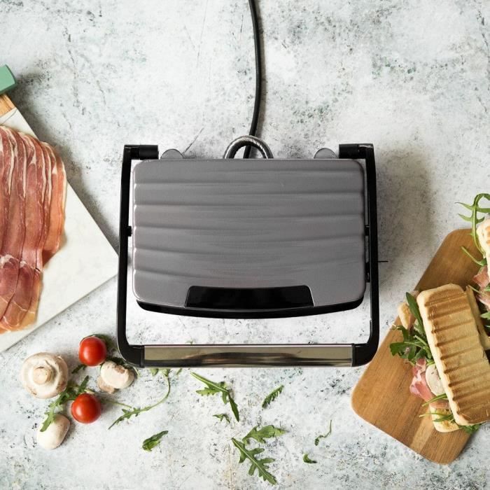 Compact grill - LIVOO - DOC232G - 750W - 2 plaques - Antiadhésif - Surface de cuisson de 23 x 15 cm - Témoins lumineux