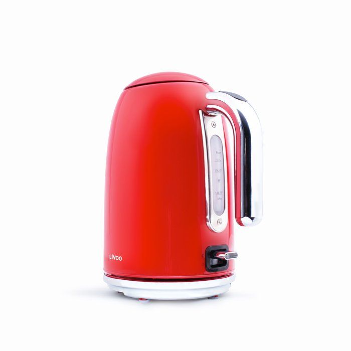LIVOO Retro Kettle - 2200 W - 1.7 L - 360° Swivel Base - Red - DOD180R