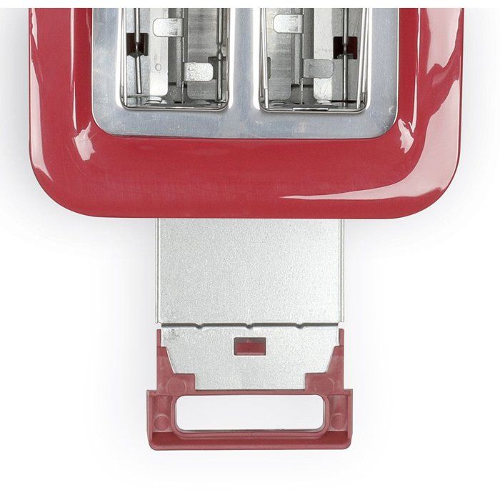 LIVOO Toaster - 750W - 2 Slots - Adjustable Thermostat: 7 Levels - DOD162RC - Red 2-slice