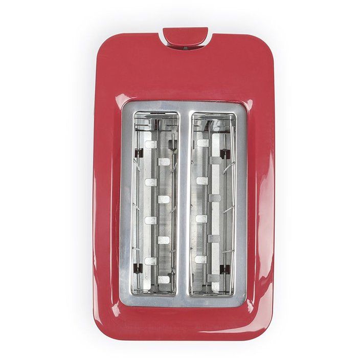 LIVOO Toaster - 750W - 2 Slots - Adjustable Thermostat: 7 Levels - DOD162RC - Red 2-slice