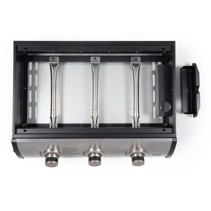 LIVOO Gas Griddle - 3 Burners - 61 x 38 cm - DOC277