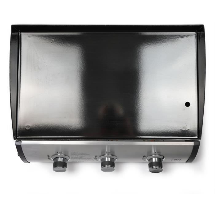LIVOO Gas Griddle - 3 Burners - 61 x 38 cm - DOC277
