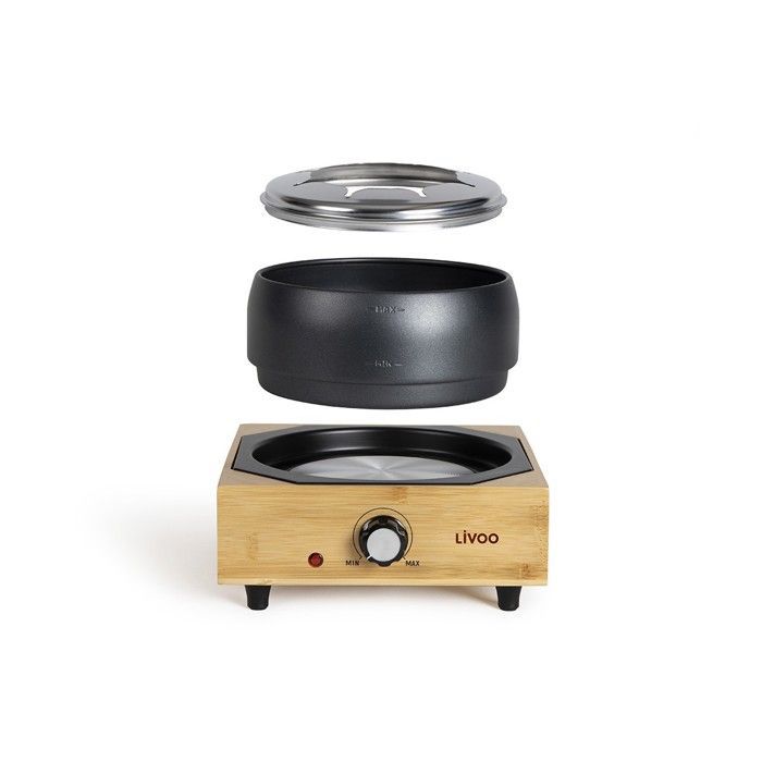 LIVOO Electric Fondue Set - DOC287 - 800W - 2 L - Serves 8 - Adjustable Thermostat - Non-Stick Pot