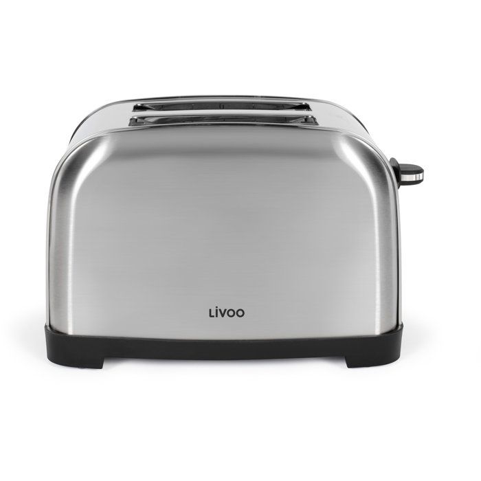 LIVOO Toaster - 850W - 2 Slots - Adjustable Thermostat: 7 Levels - DOD196 - Stainless Steel 2-slice