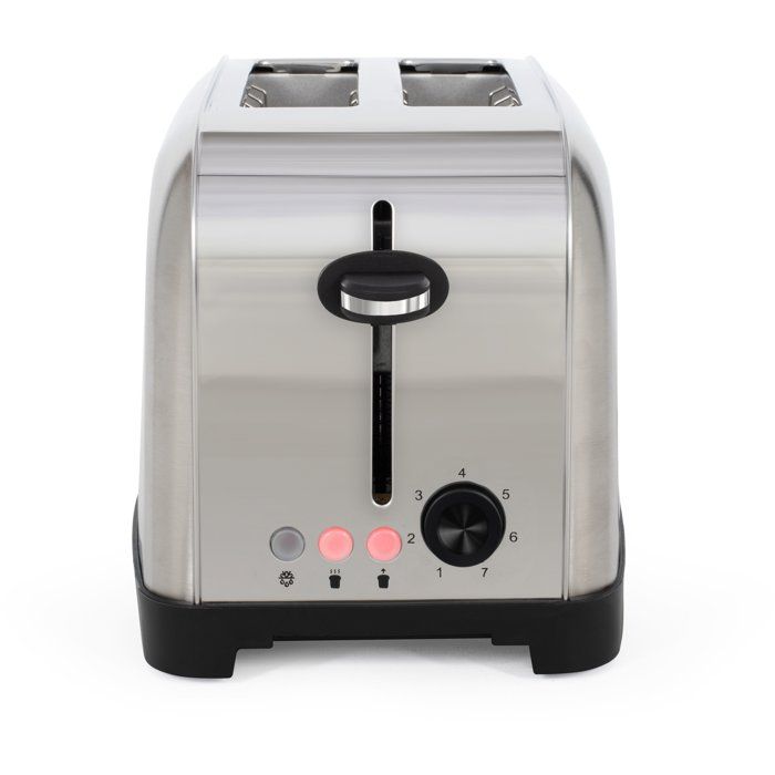 LIVOO Toaster - 850W - 2 Slots - Adjustable Thermostat: 7 Levels - DOD196 - Stainless Steel 2-slice