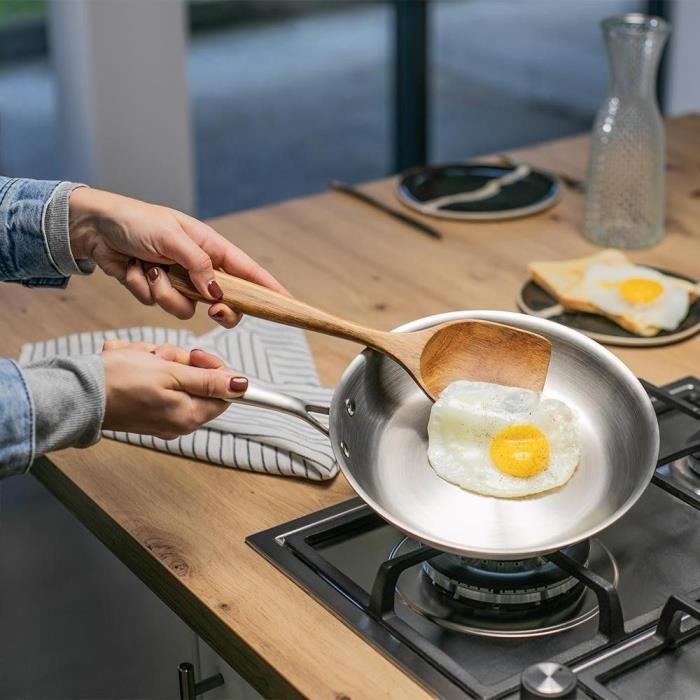 LIVOO MEP157 Frying Pan - 20 cm - Triply Stainless Steel - Suitable for all hobs including induction - Made in France