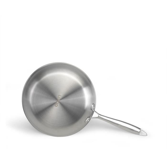 LIVOO MEP157 Frying Pan - 20 cm - Triply Stainless Steel - Suitable for all hobs including induction - Made in France