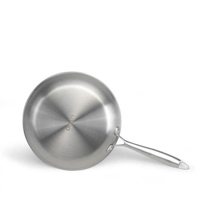 LIVOO MEP158 Frying Pan - 24 cm - Triply Stainless Steel - Suitable for all hobs including induction - Made in France