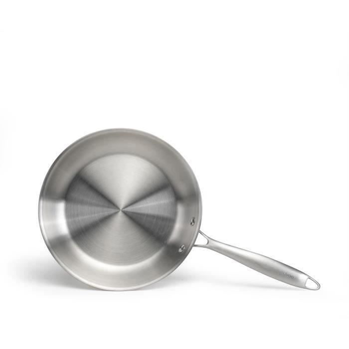 LIVOO MEP158 Frying Pan - 24 cm - Triply Stainless Steel - Suitable for all hobs including induction - Made in France