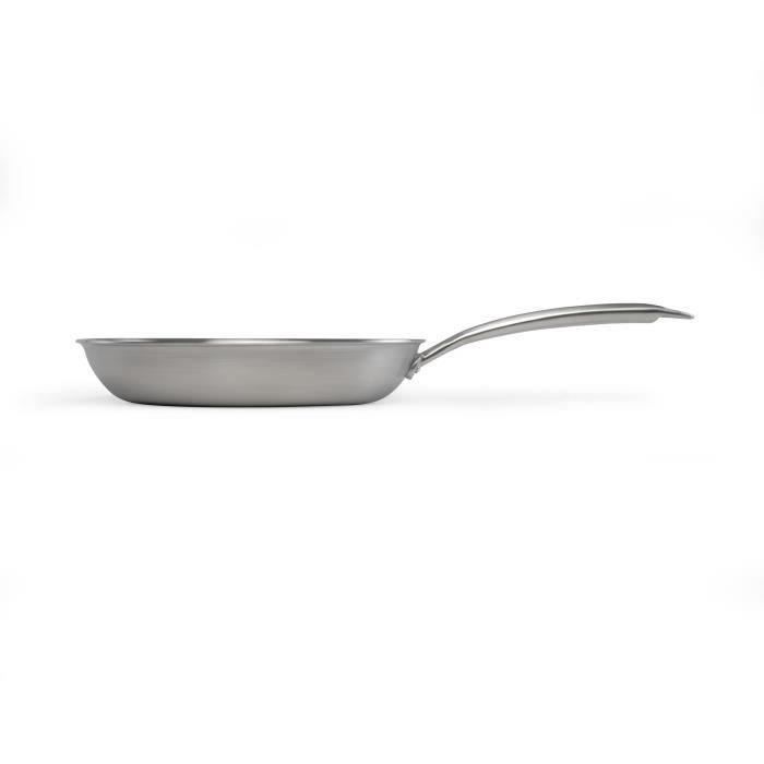 LIVOO MEP158 Frying Pan - 24 cm - Triply Stainless Steel - Suitable for all hobs including induction - Made in France