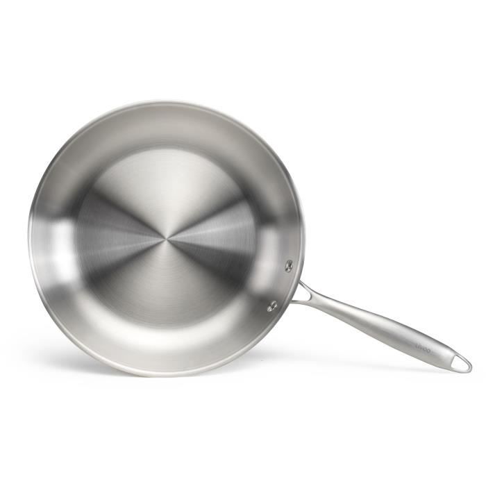 LIVOO MEP159 Frying Pan - 28 cm - Triply Stainless Steel - Suitable for all hobs including induction - Made in France