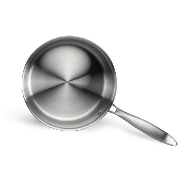 LIVOO MEP160 18 cm Brigade Stainless Steel Saucepan - Triply Stainless Steel - Suitable for All Hobs Including Induction - Made in France