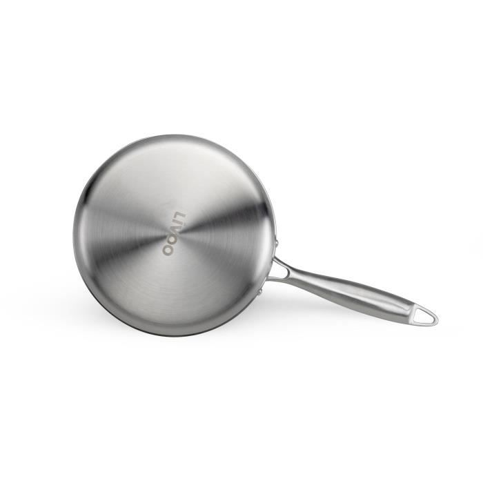 LIVOO MEP160 18 cm Brigade Stainless Steel Saucepan - Triply Stainless Steel - Suitable for All Hobs Including Induction - Made in France