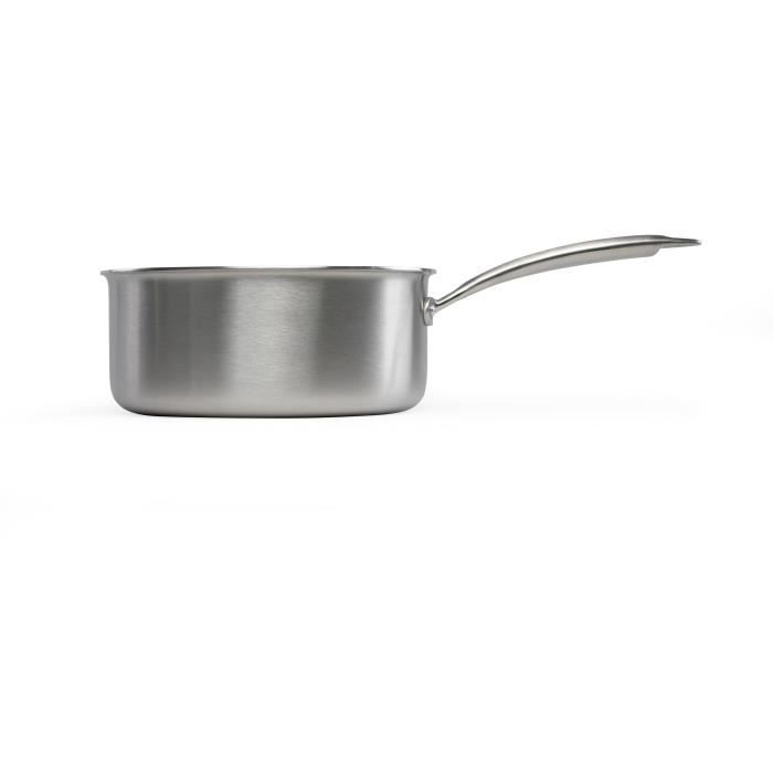 LIVOO 20 cm Brigade Stainless Steel Saucepan - MEP161 - Triply Stainless Steel - Suitable for All Hobs Including Induction - Made in France