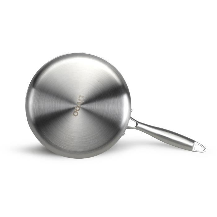LIVOO 20 cm Brigade Stainless Steel Saucepan - MEP161 - Triply Stainless Steel - Suitable for All Hobs Including Induction - Made in France