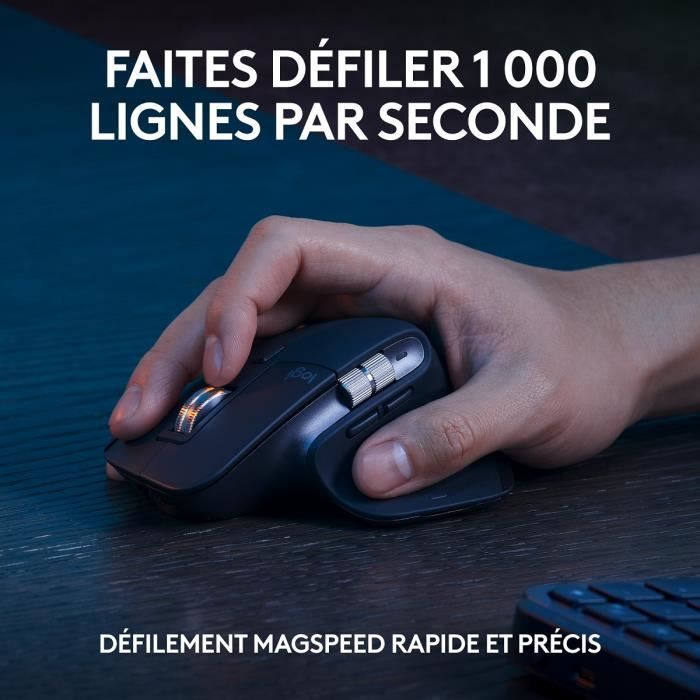 Logitech MX Keys S Wireless Keyboard and Mouse Combo - AZERTY - Backlit - Graphite