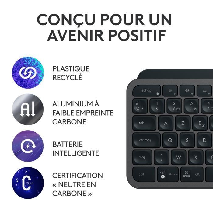 Logitech MX Keys S Wireless Keyboard and Mouse Combo - AZERTY - Backlit - Graphite