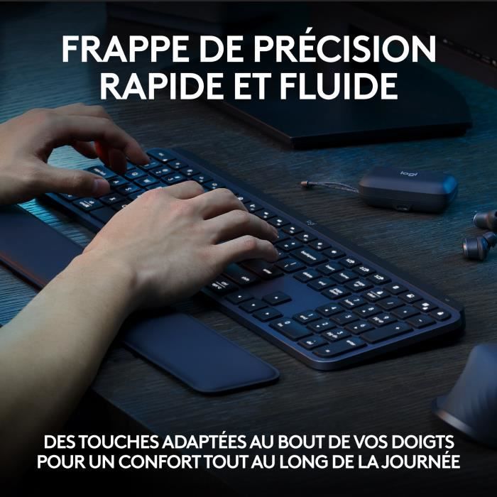 Logitech Keyboard - MX Keys S - AZERTY - Graphic - Wireless