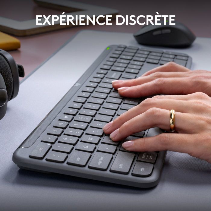 Logitech Keyboard and Mouse Combo - Wireless - MK950 Signature - AZERTY - Graphite