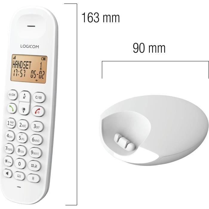 LOGICOM DECT ILOA 150 SOLO Cordless Landline Phone - White - No Answering Machine