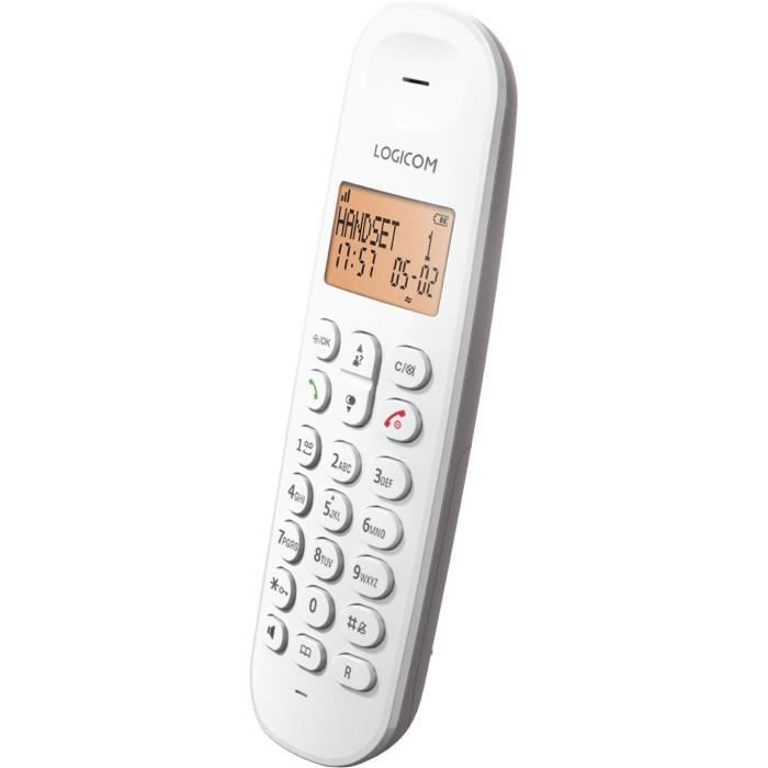 Téléphone fixe sans fil - LOGICOM - DECT ILOA 150 SOLO - Taupe - Sans répondeur