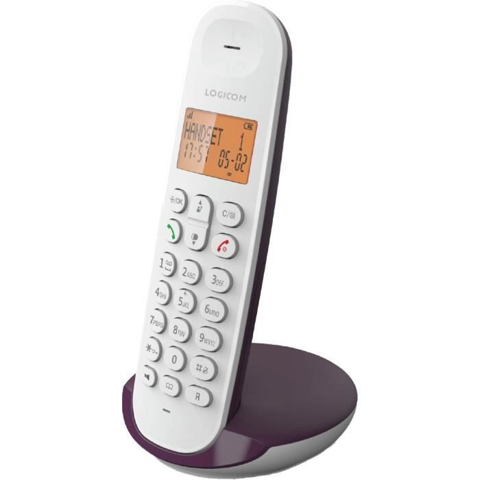 LOGICOM DECT ILOA 150 SOLO Cordless Landline Phone - Aubergine - No Answering Machine