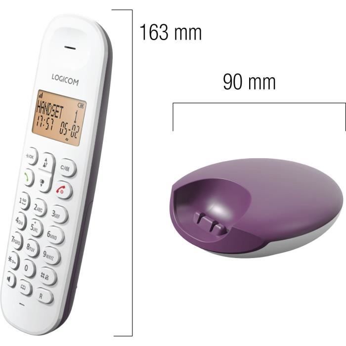 LOGICOM DECT ILOA 150 SOLO Cordless Landline Phone - Aubergine - No Answering Machine
