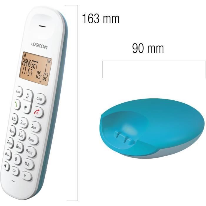 LOGICOM DECT ILOA 150 SOLO Cordless Landline Phone - Turquoise - No Answering Machine