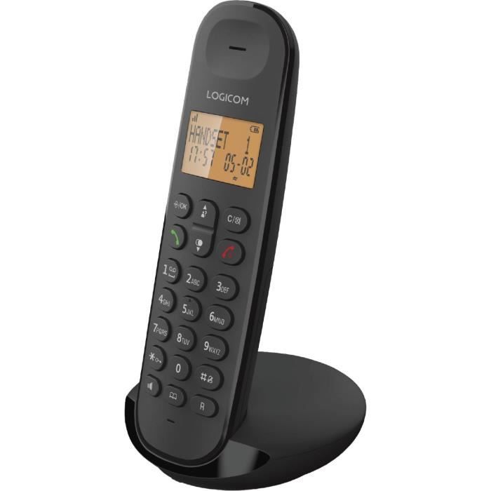 LOGICOM DECT ILOA 155T SOLO Cordless Landline Phone - Black - With Answering Machine