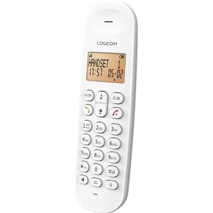 LOGICOM DECT ILOA 155T SOLO Cordless Landline Phone - White - With Answering Machine