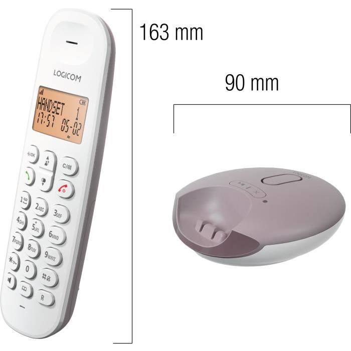 LOGICOM Cordless Phone DECT ILOA 155T SOLO Taupe with Answering Machine