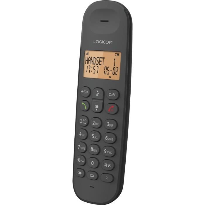 LOGICOM Cordless Landline Phone DECT ILOA 150 SOLO Slate Without Answering Machine