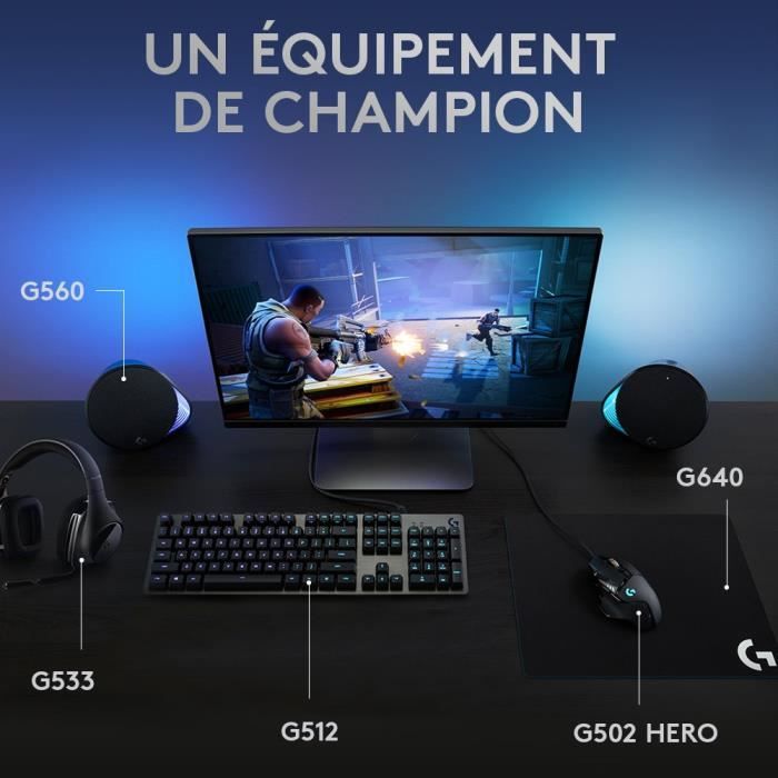 Logitech G G512 Wired Gaming Keyboard - AZERTY - Mechanical - Backlit - Black