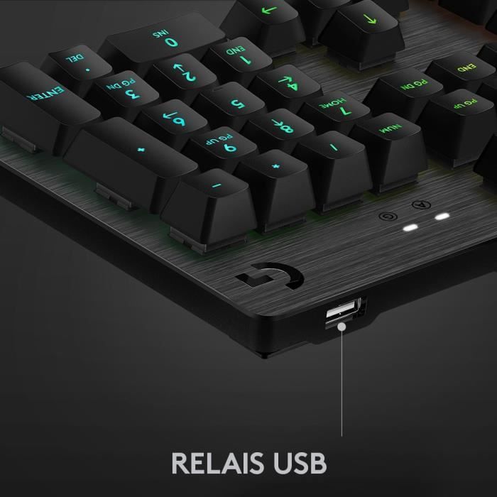 Logitech G G512 Wired Gaming Keyboard - AZERTY - Mechanical - Backlit - Black