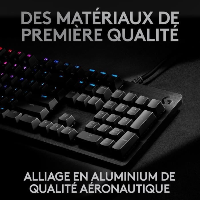Logitech G G512 Wired Gaming Keyboard - AZERTY - Mechanical - Backlit - Black