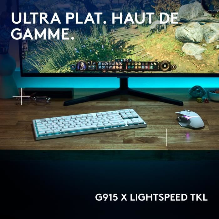 Logitech G G915 TKL X Wireless Gaming Keyboard - AZERTY - Tactile Switches - White
