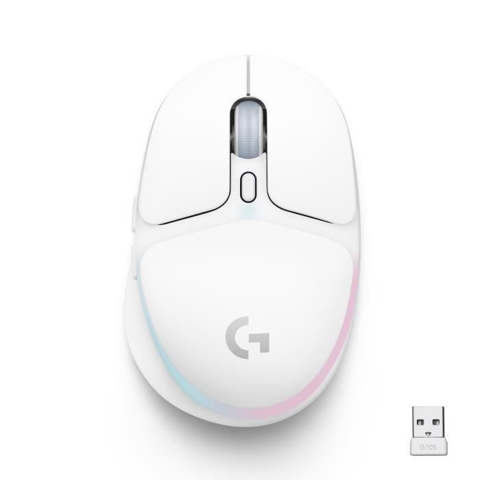 Logitech Gaming Mouse - Wireless - Lightweight - G705 - White