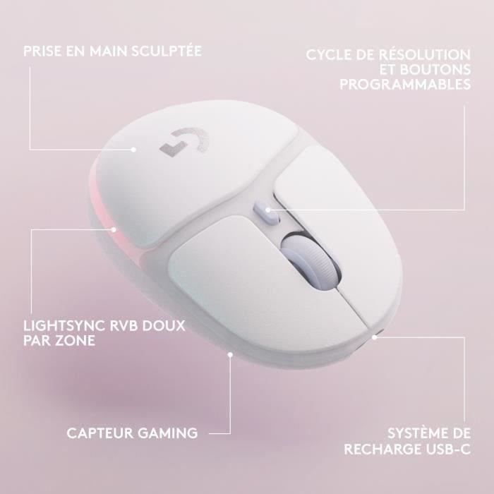 Logitech Gaming Mouse - Wireless - Lightweight - G705 - White