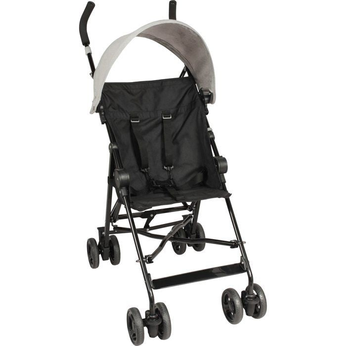 Looping Fixed Stroller with Canopy - Black Heather - For 6 to 36 months