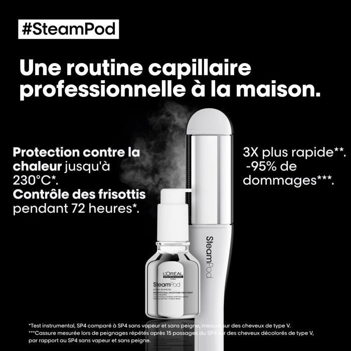 L'OREAL PROFESSIONNEL SteamPod 4 - Professional Steam Straightener and Curler - 3 Temperature Settings