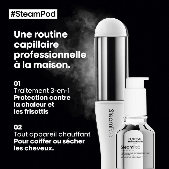 L'OREAL PROFESSIONNEL SteamPod 4 - Professional Steam Straightener and Curler - 3 Temperature Settings