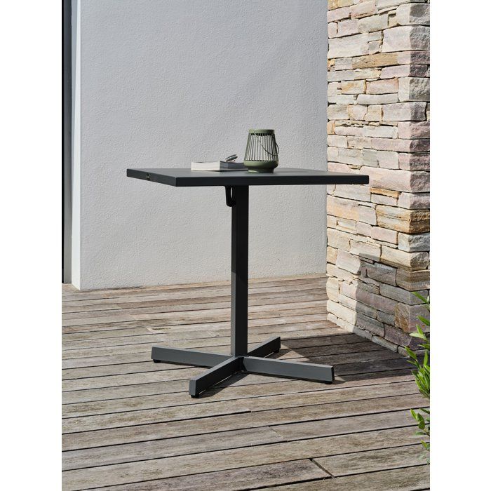 CITY GARDEN Louise Garden Side Table - Anthracite - Folding Steel Top - 70 x 70 cm