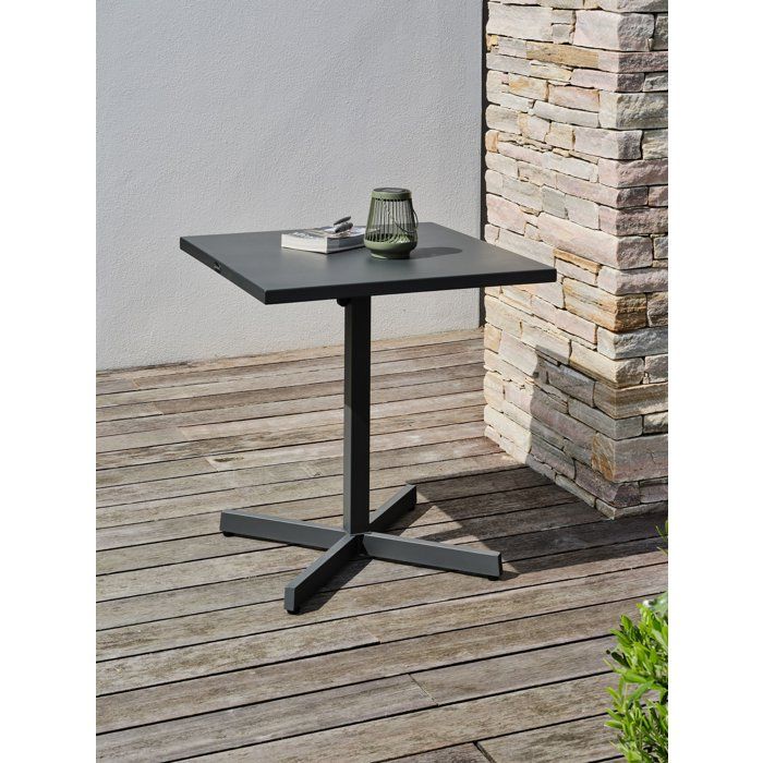CITY GARDEN Louise Garden Side Table - Anthracite - Folding Steel Top - 70 x 70 cm
