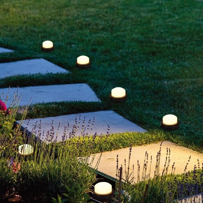 LUMISKY SOLIRAY Set of 10 Mini Solar-Powered Stake Lights - 12 m - Warm White LED - Path Lighting
